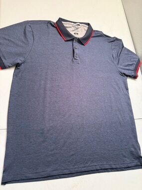LC83ND Men's Navy Polo with Red-Trim Collar